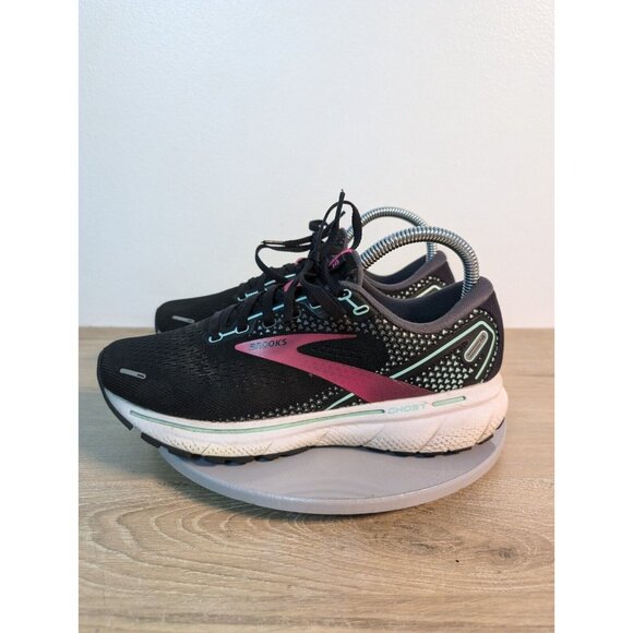 Brooks Ghost 14 Women's Size 7.5 D (Wide) Running Shoes Black Pink 1203561D013 - Picture 6 of 10